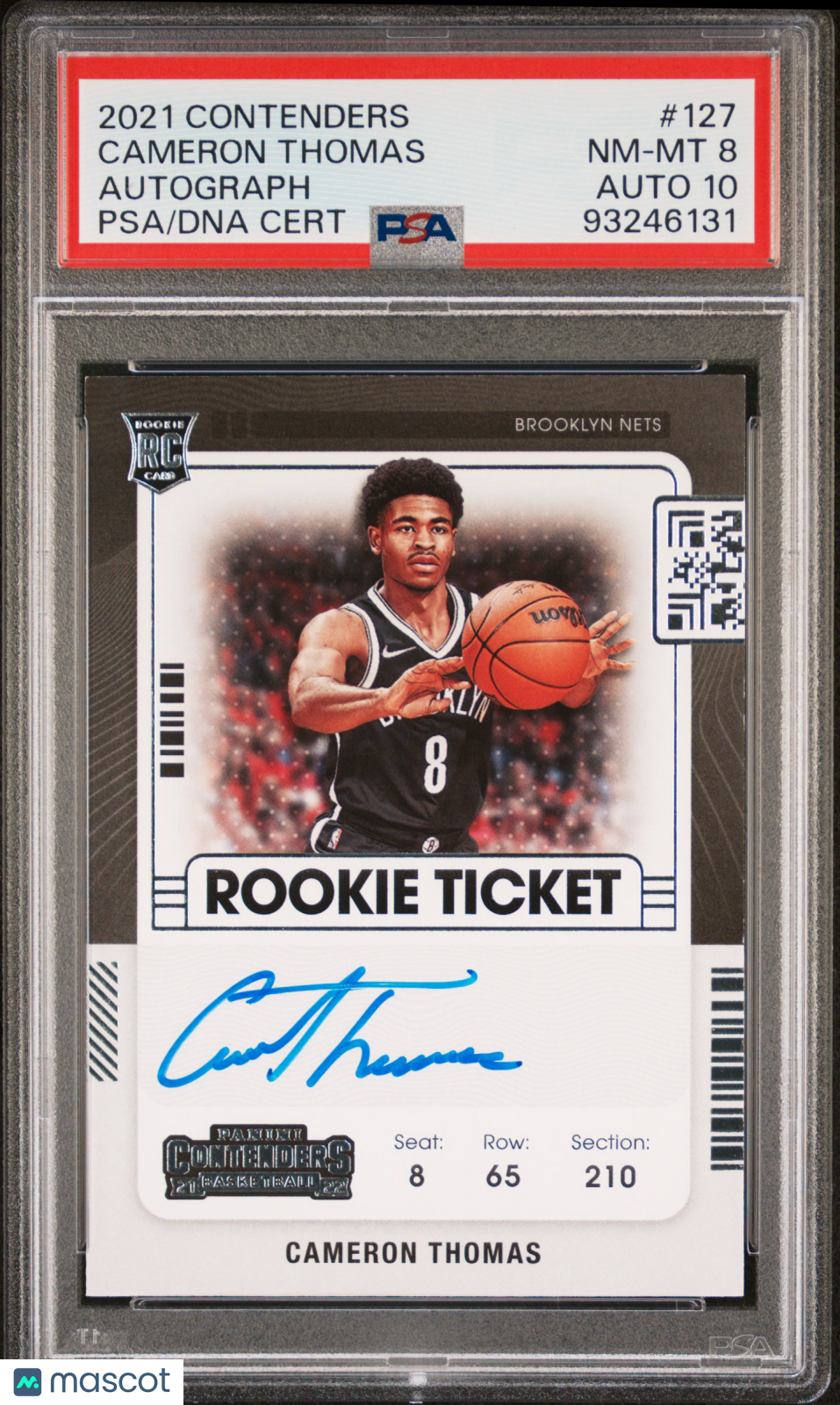 2021 Panini Contenders Cameron Thomas #127 Autograph PSA 8 Auto 10
