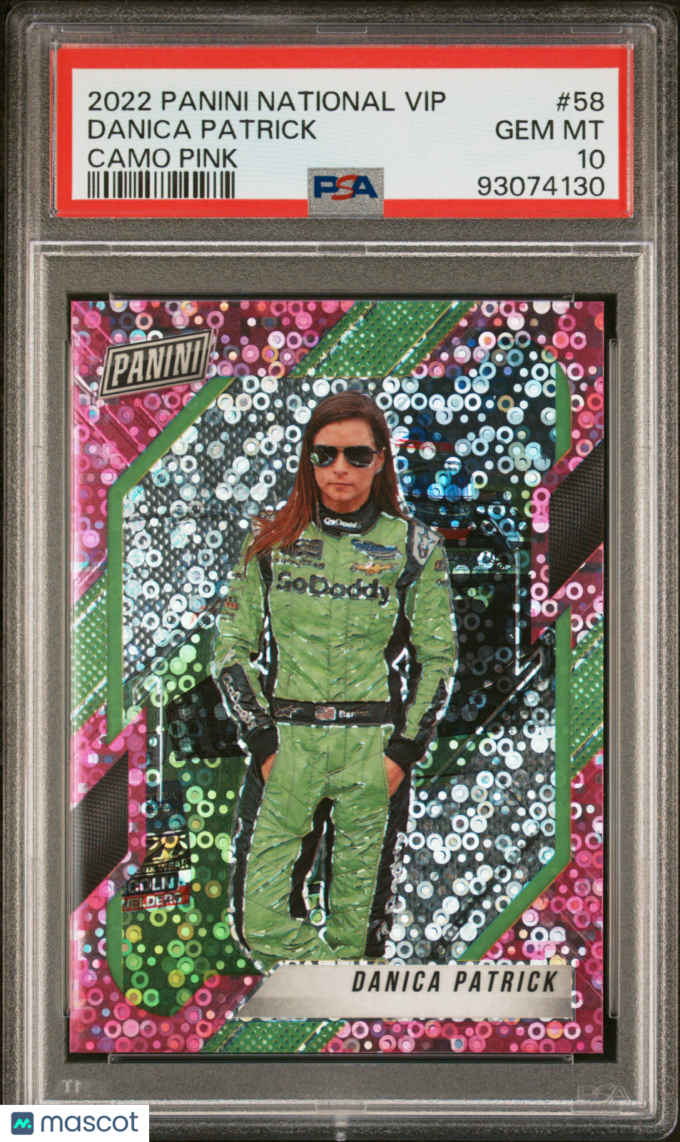 2022 Panini National Vip Danica Patrick #58 Camo Pink PSA 10