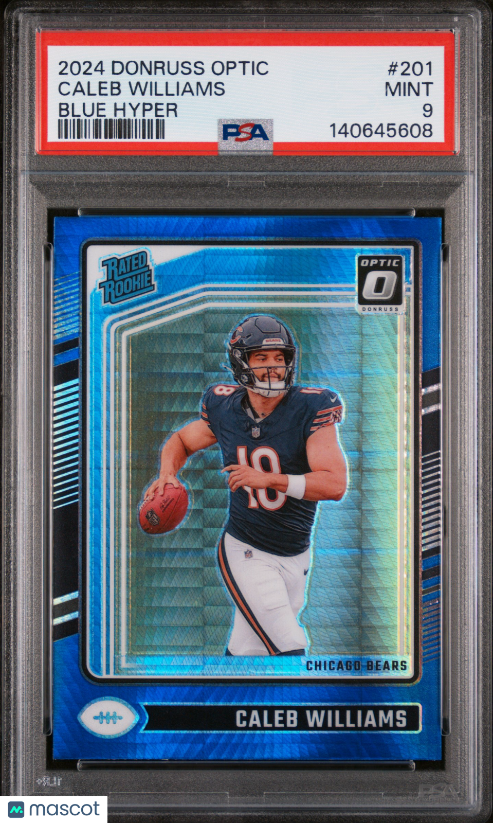 2024 Panini Donruss Optic Caleb Williams #201 Blue Hyper PSA 9
