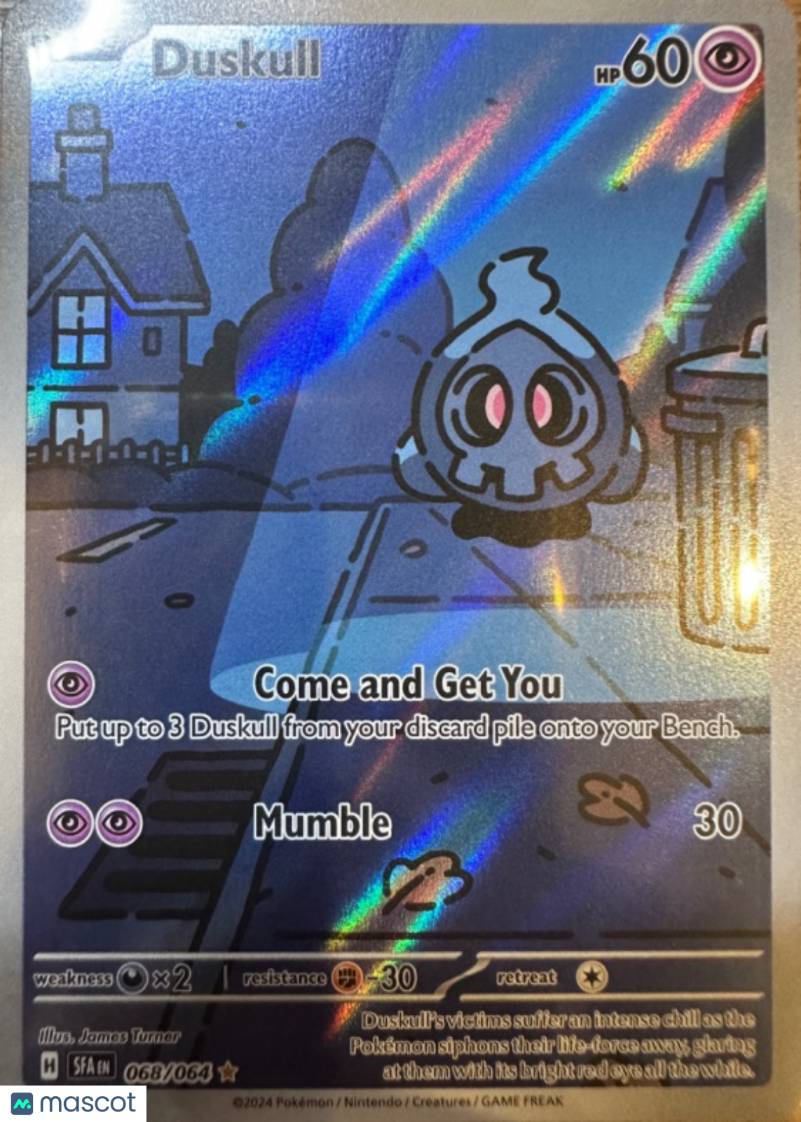 2024 Pokemon SHROUDED FABLE DUSKULL #068 AGS 9.5