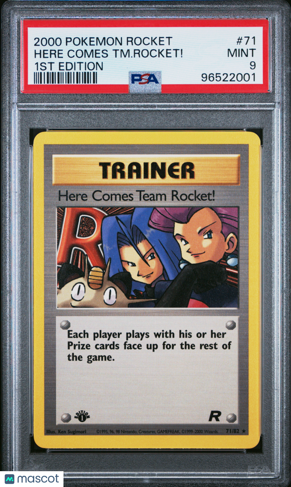2000 Pokemon Rocket Here Comes TM. Rocket! #71 1ST Edition PSA 9