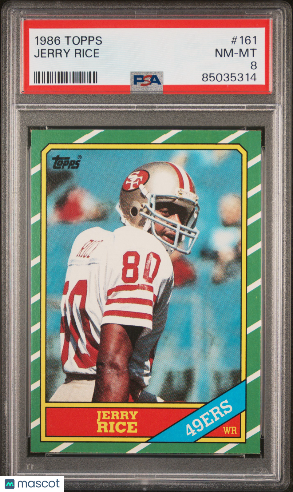 1986 Topps Jerry Rice #161 PSA 8