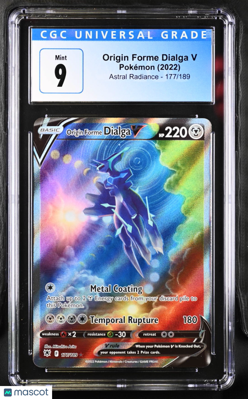 2022 Pokemon Astral Radiance Origin Forme Dialga V #177/189 Ultra Rare CGC 9