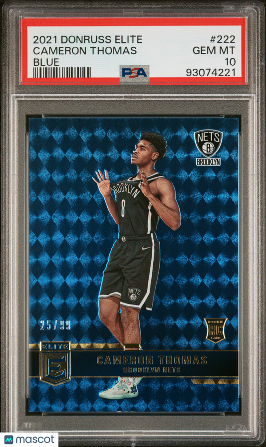 2021 Panini Donruss Elite Cameron Thomas #222 Blue PSA 10