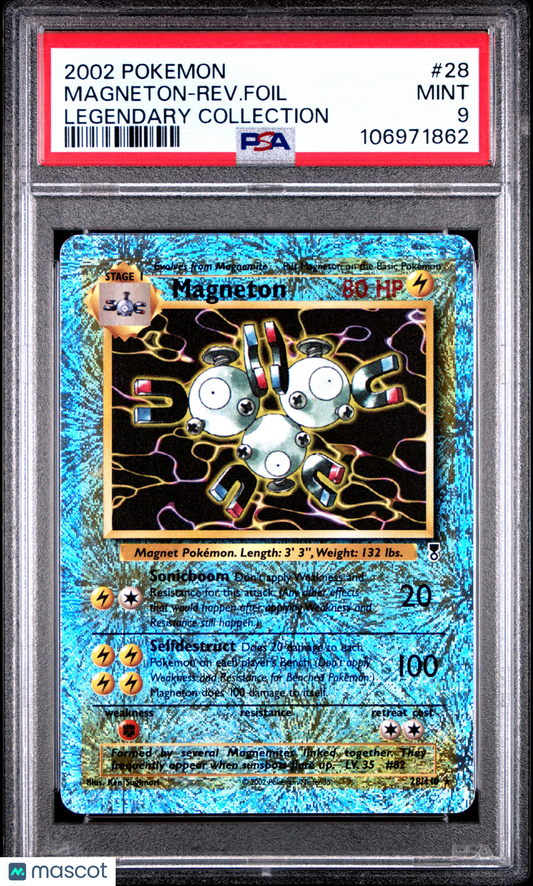 2002 Pokemon Legendary Collection Magneton-Rev. Foil #28 PSA 9