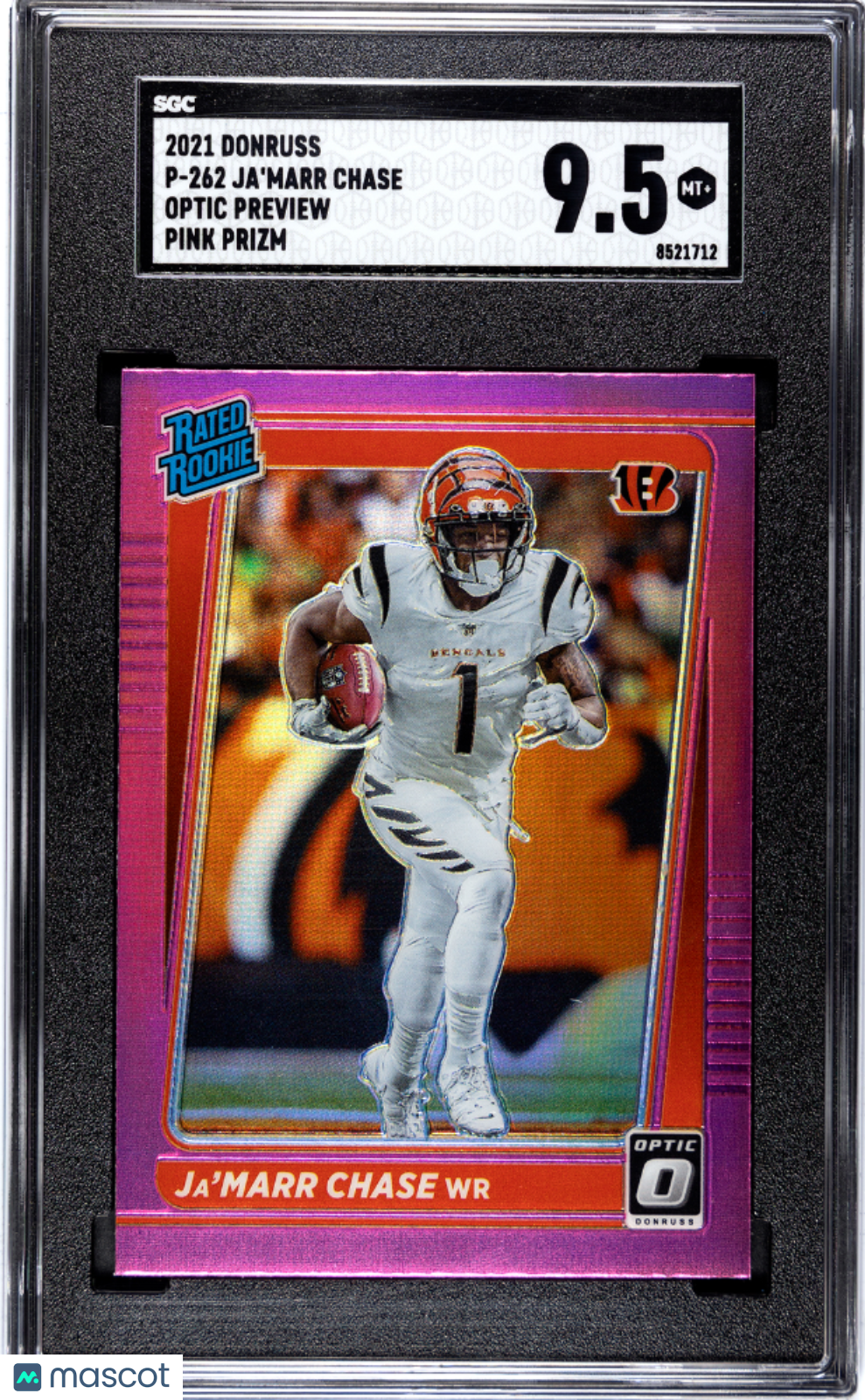 2021 Donruss Ja'marr Chase #P-262 Optic Preview Pink Prizm SGC 9.5