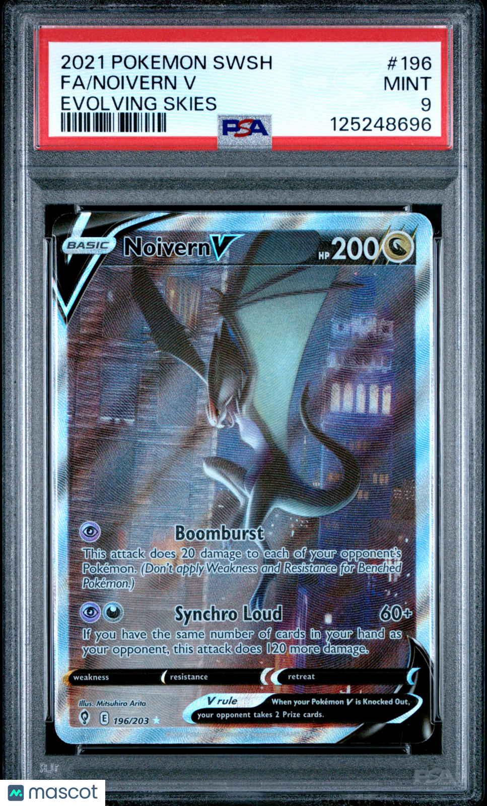 2021 Pokemon Sword & Shield Evolving Skies Noivern V #196 Evolving Skies Fa PSA 9