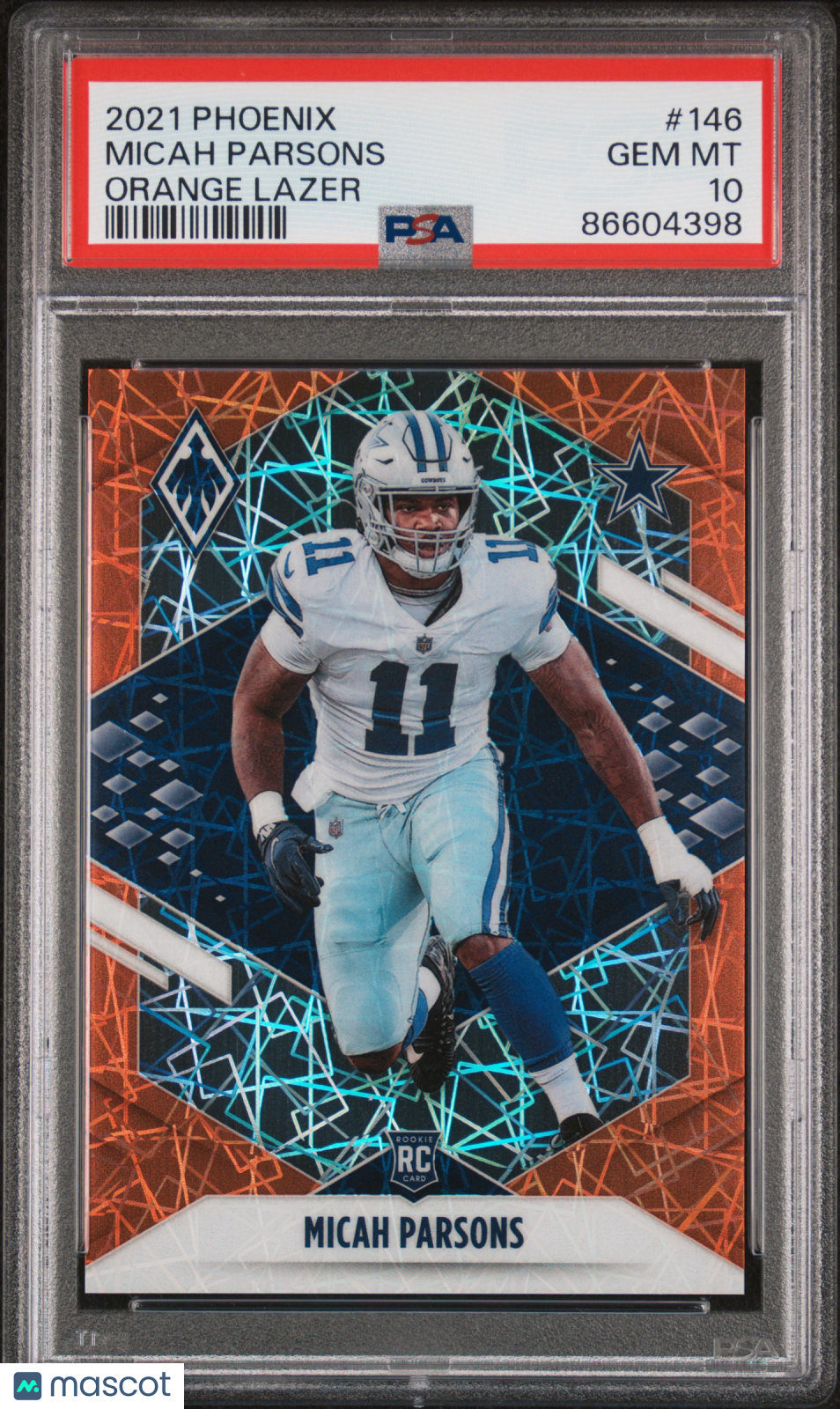 2021 Panini Phoenix Micah Parsons #146 Orange Lazer PSA 10