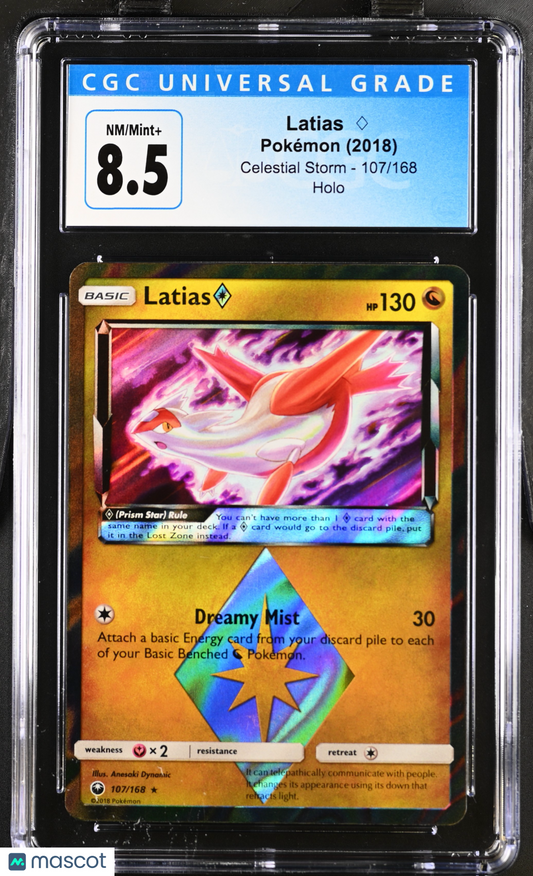 2018 Pokemon Celestial Storm Latias Å #107/168 107/168 CGC 8.5