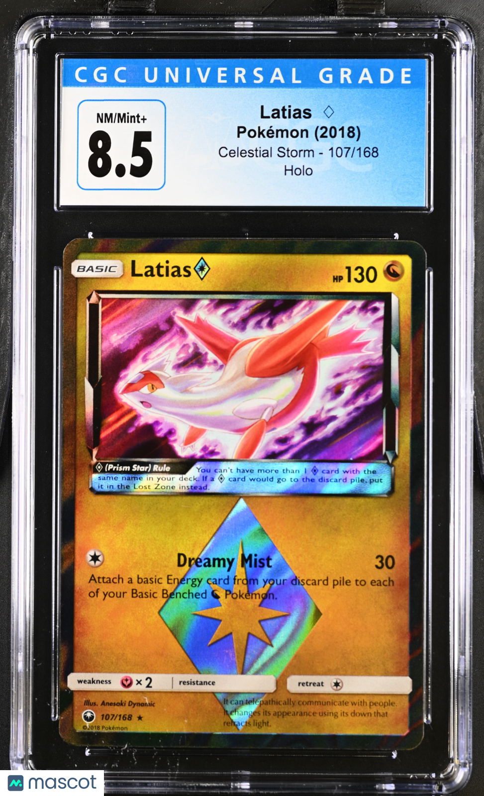 2018 Pokemon Celestial Storm Latias Å #107/168 107/168 CGC 8.5