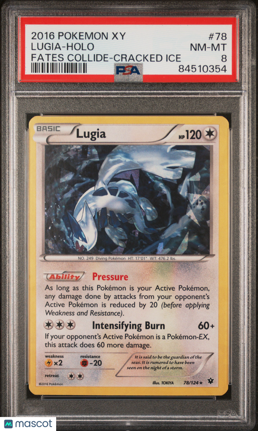 2016 Pokemon Xy Fates Collide Lugia #78 Fates Collide-Cracked Ice PSA 8
