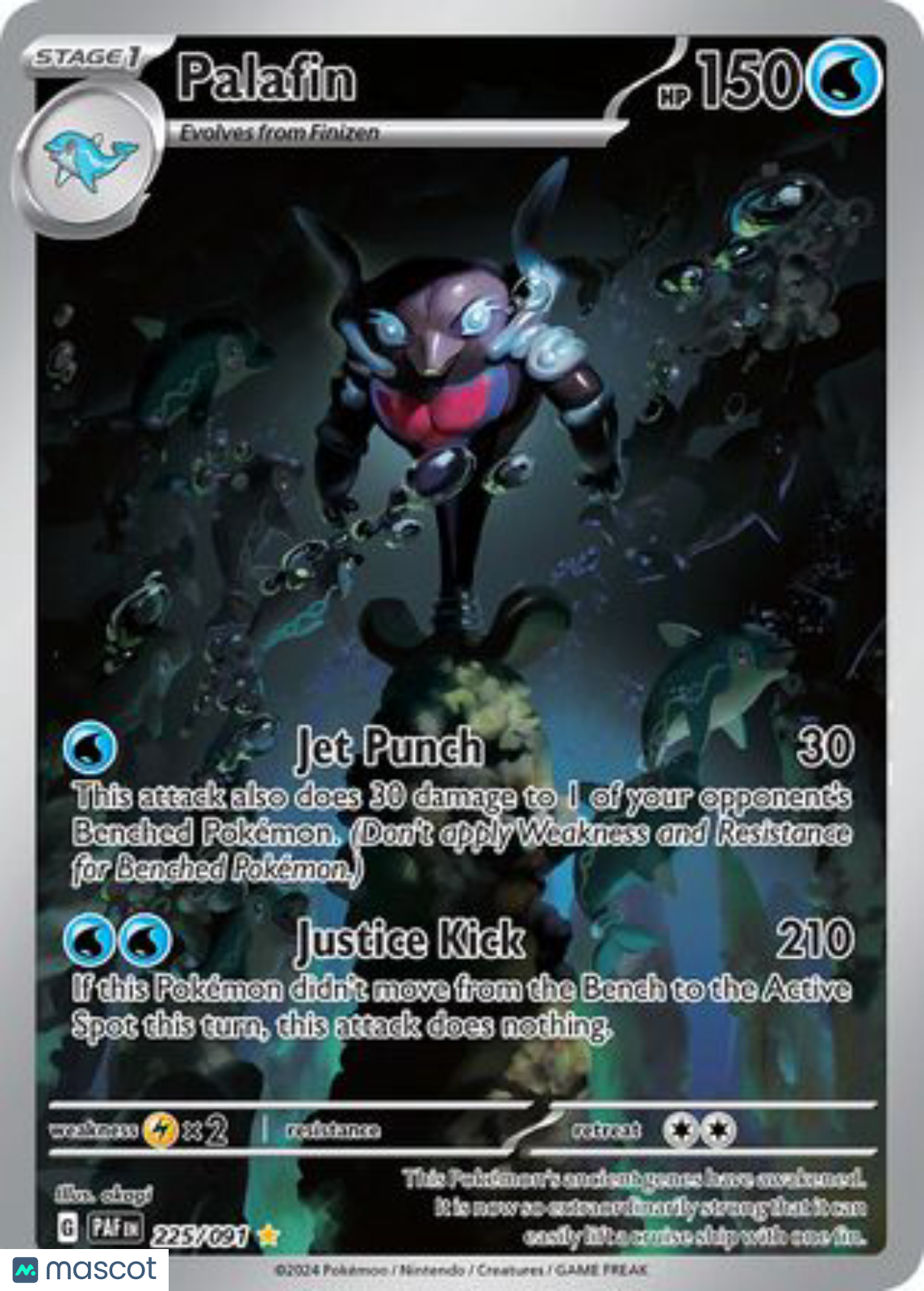 2024 Pokemon Paldean Fates Palafin #225 LEGENDARY AGS 10