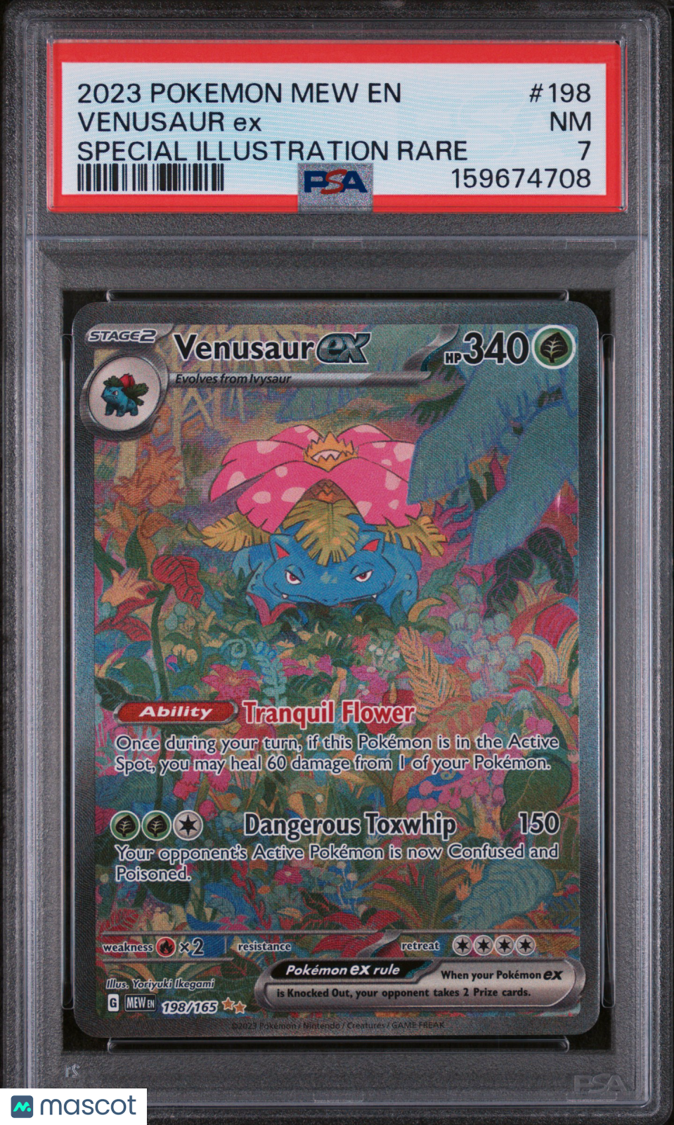 2023 Pokemon Mew EN-151 Venusaur EX #198 Special Illustration Rare PSA 7