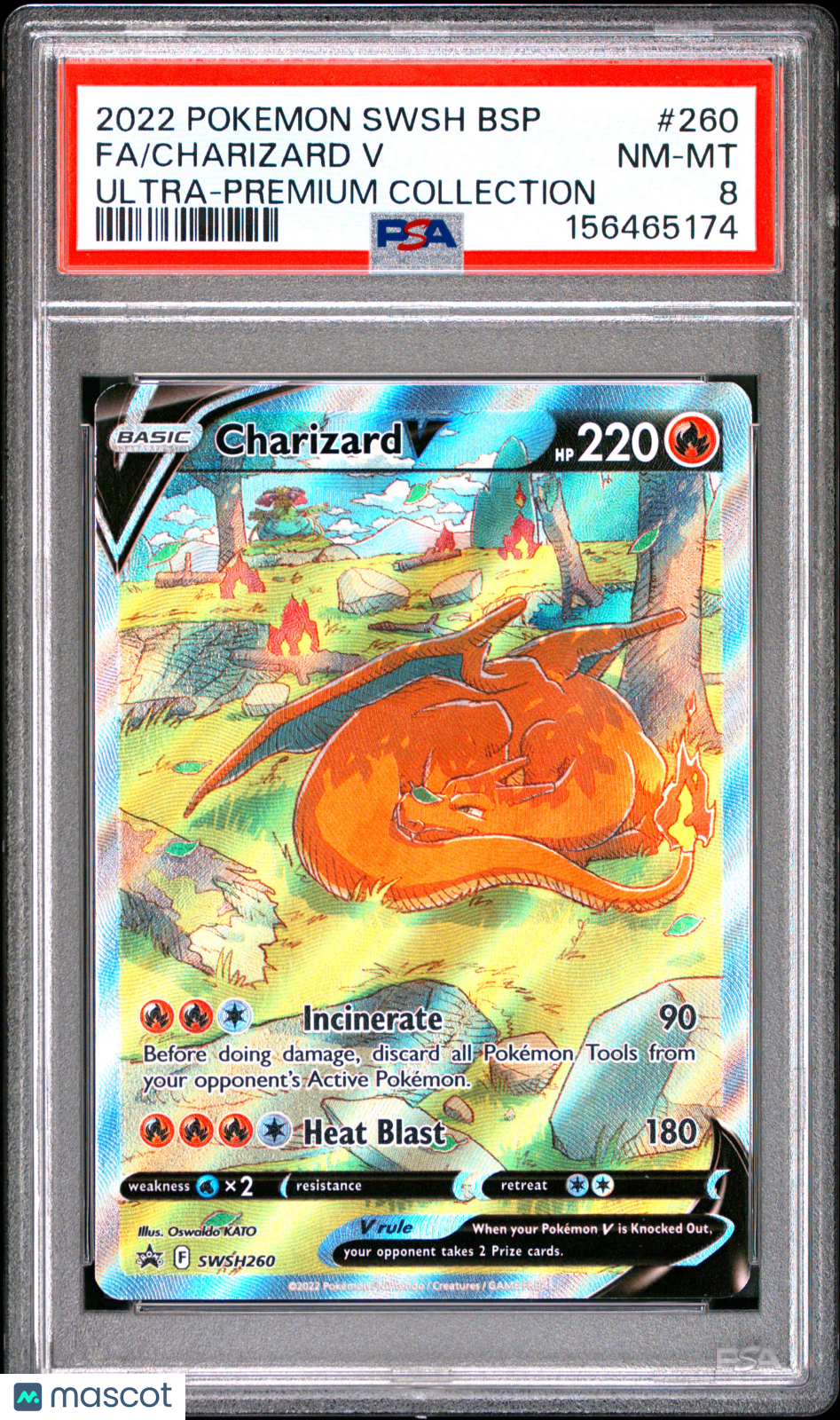 2022 Pokemon Swsh Black Star Promo Charizard V #260 Ultra-Premium Collection Fa PSA 8