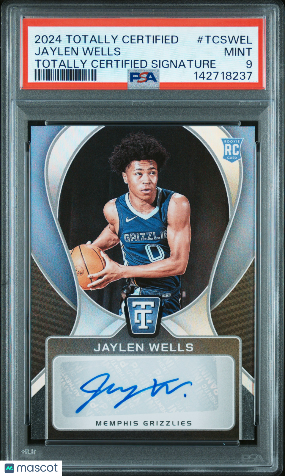 2024 Panini Totally Certified Totally Certified Signatures Jaylen Wells #TCSWEL PSA 9