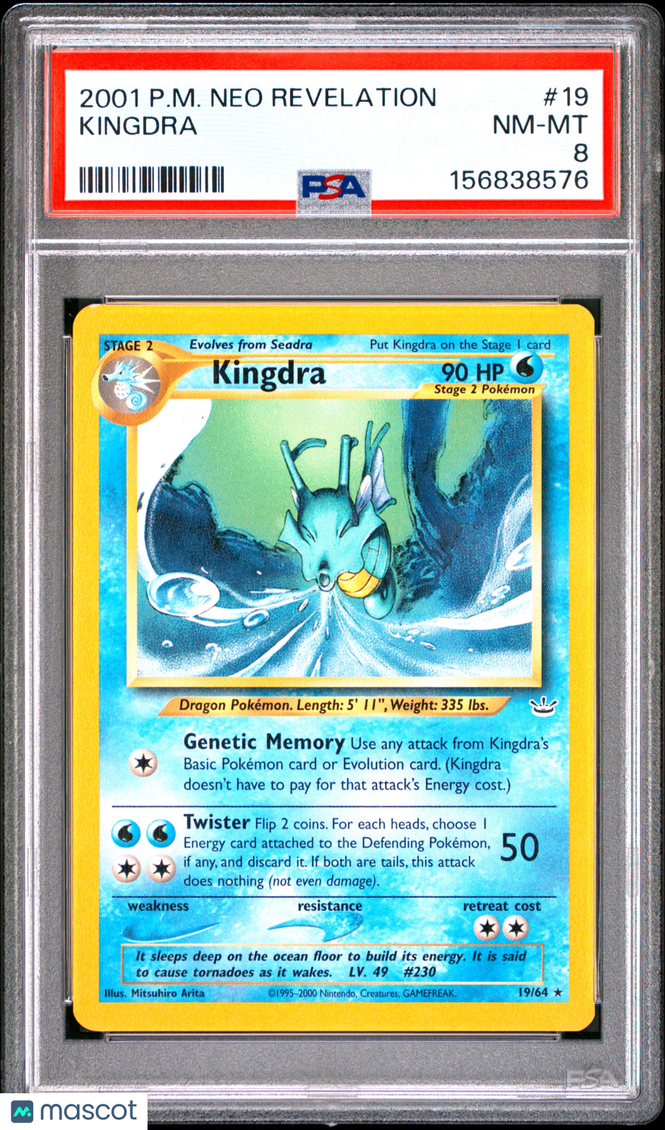 2001 Pokemon Neo Revelation Kingdra #19 PSA 8