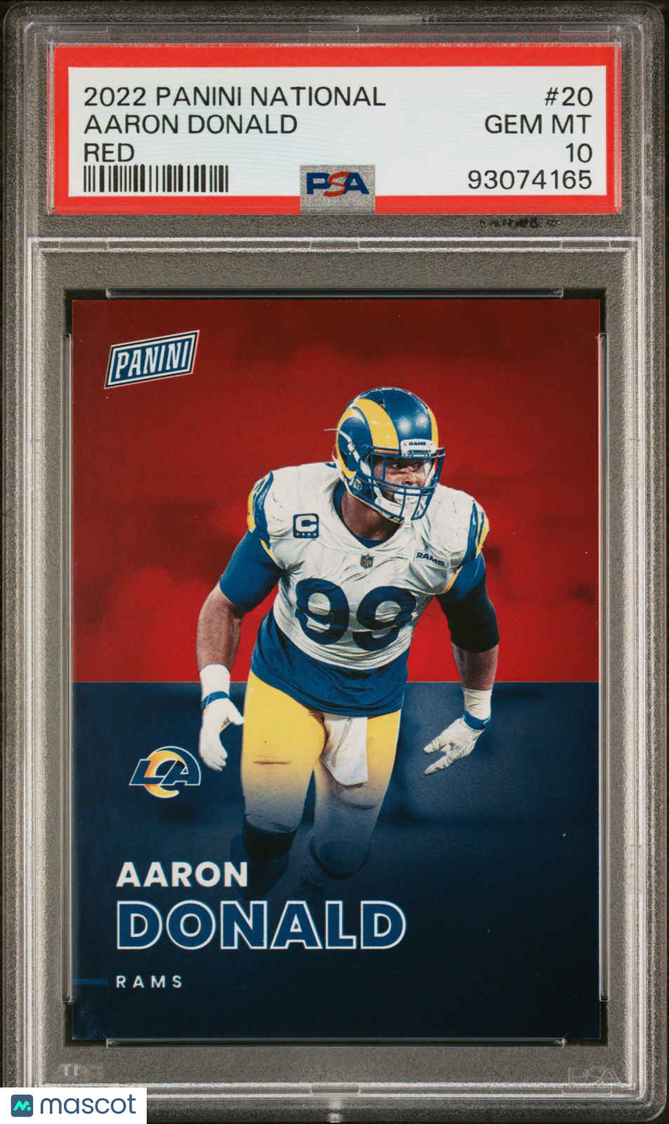 2022 Panini National Aaron Donald #20 Red PSA 10