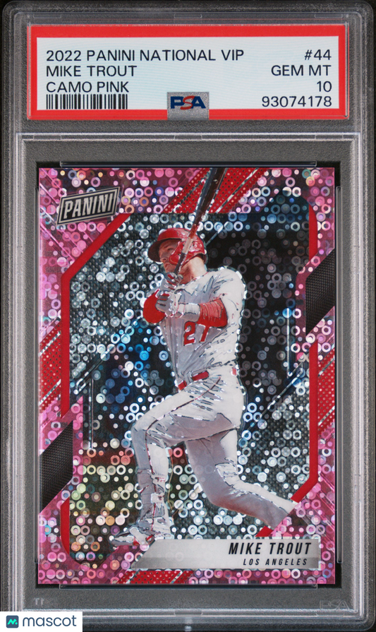 2022 Panini National Vip Mike Trout #44 Camo Pink PSA 10
