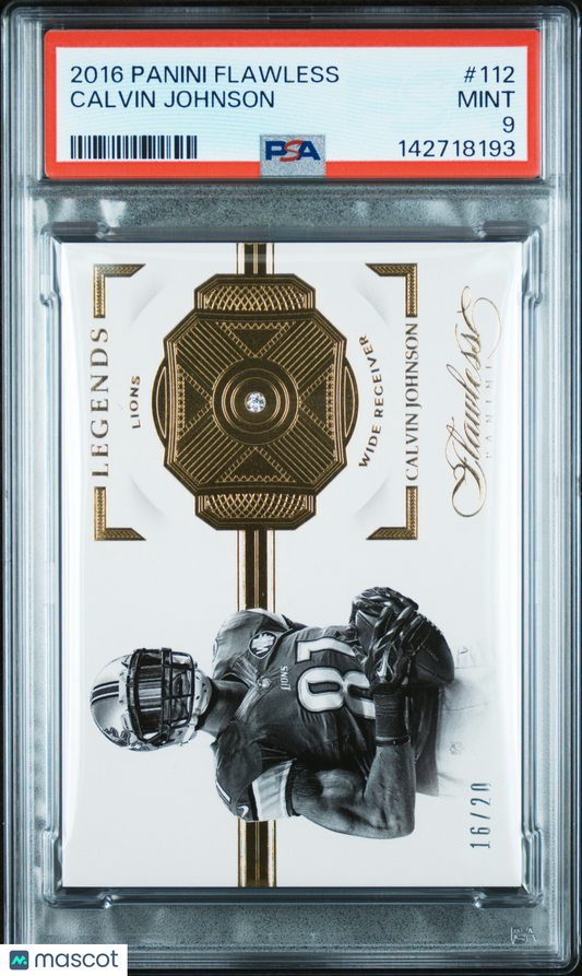 2016 Panini Flawless Calvin Johnson #112 PSA 9
