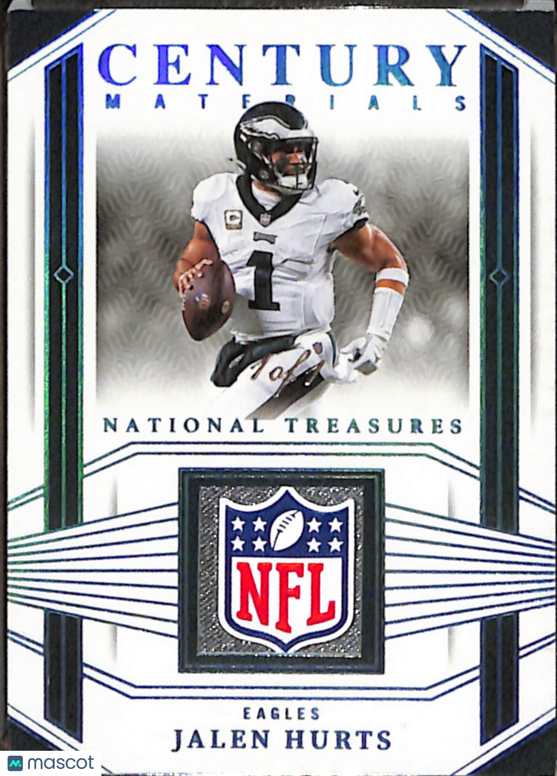 2024 Football 2023 Panini National Treasures JALEN HURTS #CEN-JHS Shield 1/1 AGS 9.5