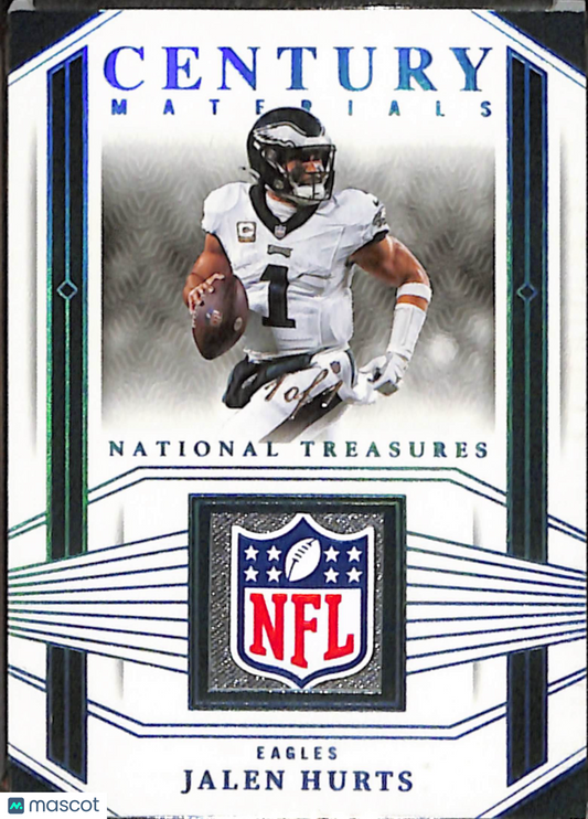2024 Football 2023 Panini National Treasures JALEN HURTS #CEN-JHS Shield 1/1 AGS 9.5