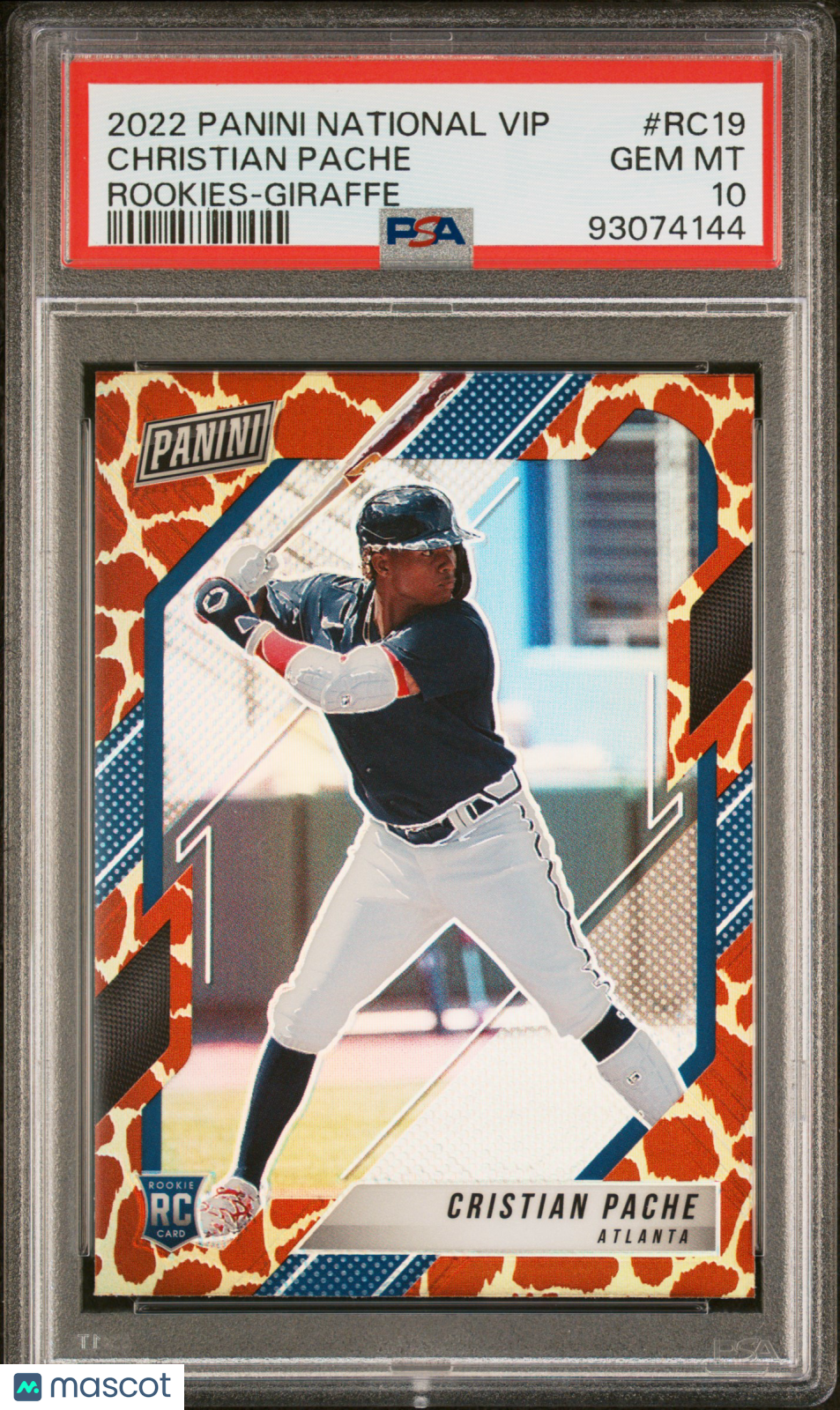 2022 Panini National Vip Rookies Christian Pache #RC19 Giraffe PSA 10