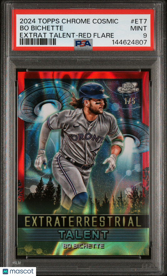 2024 Topps Cosmic Chrome Extraterrestrial Bo Bichette #ET7 Red Flare /5 PSA 9