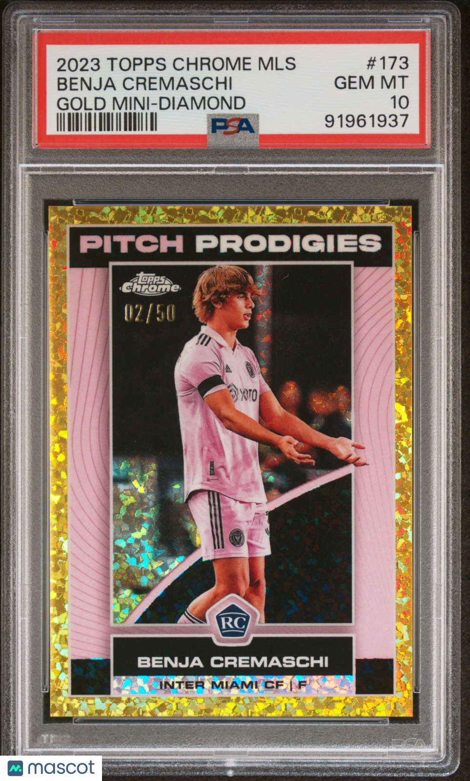2023 Topps Chrome MLS Benja Cremaschi #173 Gold Mini Diamond PSA 10