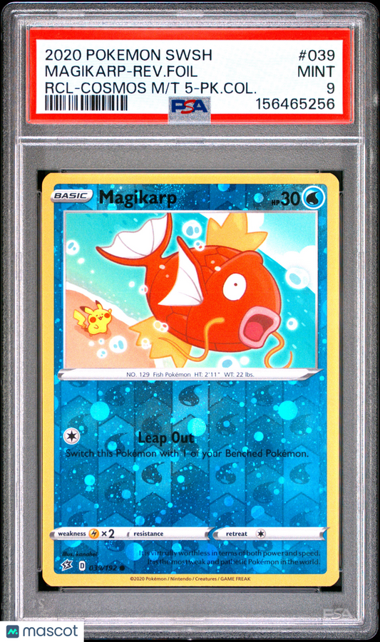 2020 Pokemon Sword & Shield Rebel Clash Magikarp-Rev. Foil #039 PSA 9