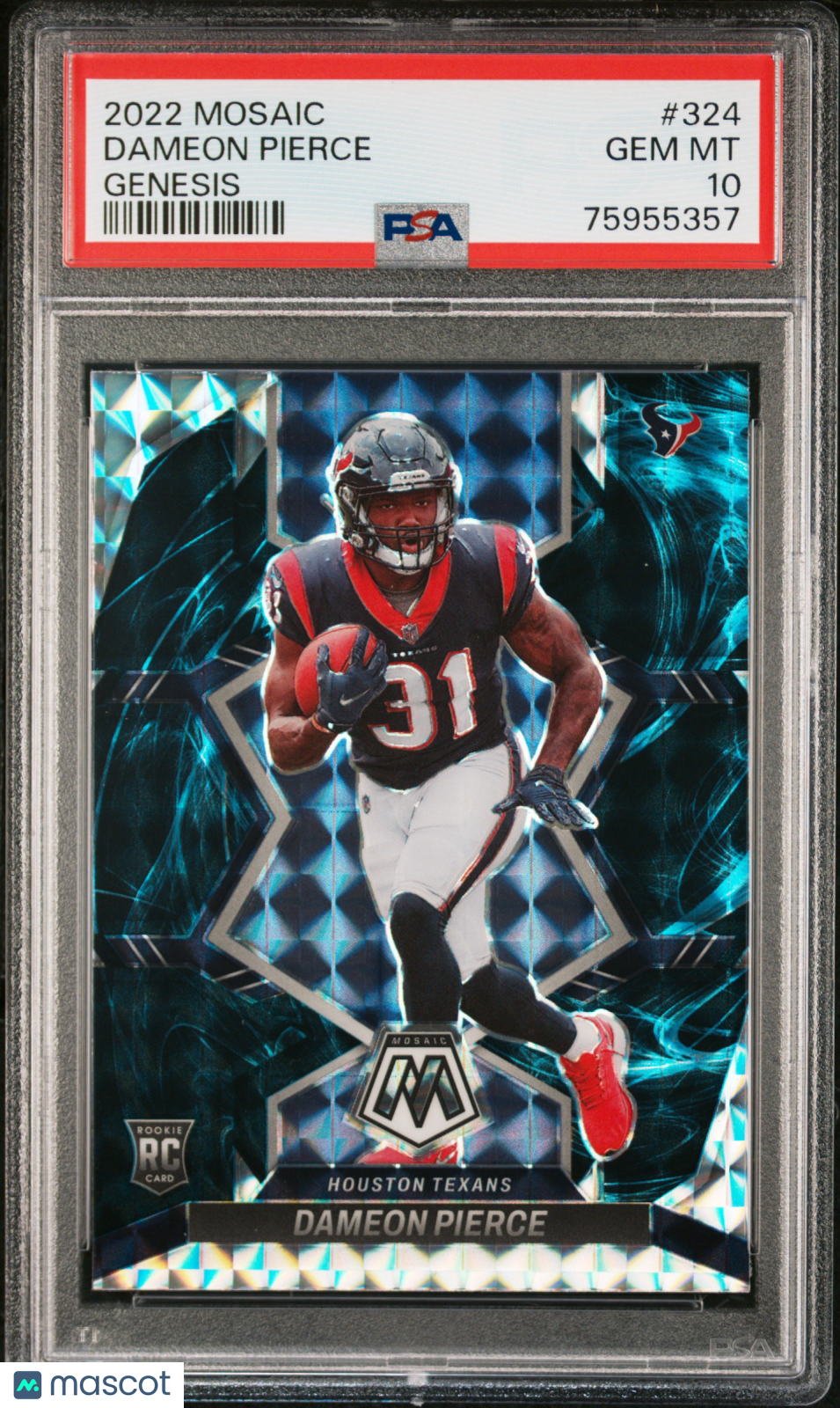 2022 Panini Mosaic Dameon Pierce #324 Genesis PSA 10