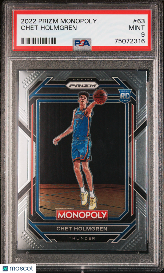 2022 Panini Prizm Monopoly Chet Holmgren #63 PSA 9