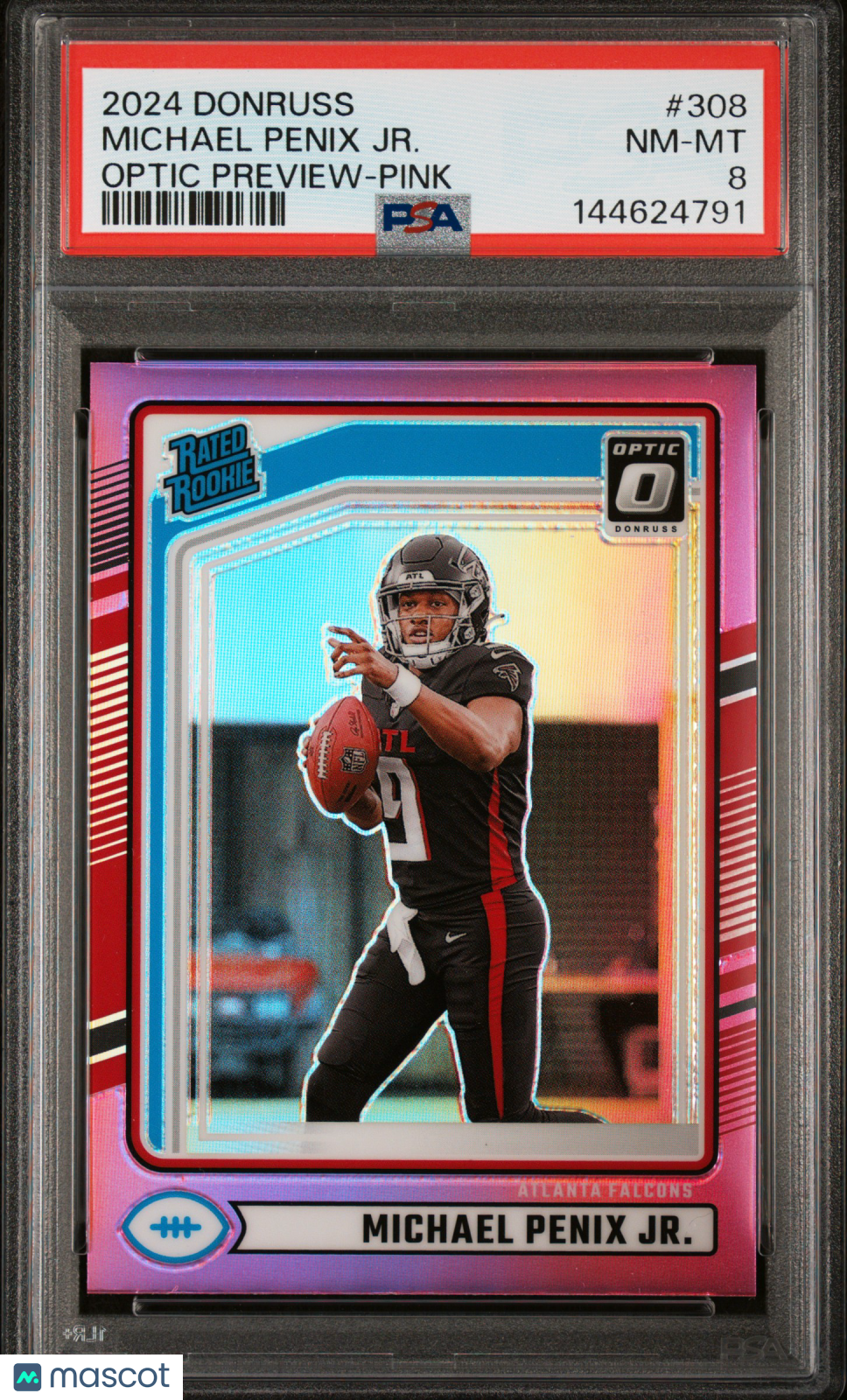2024 Panini Donruss Michael Penix JR. #308 Optic Preview Pink PSA 8