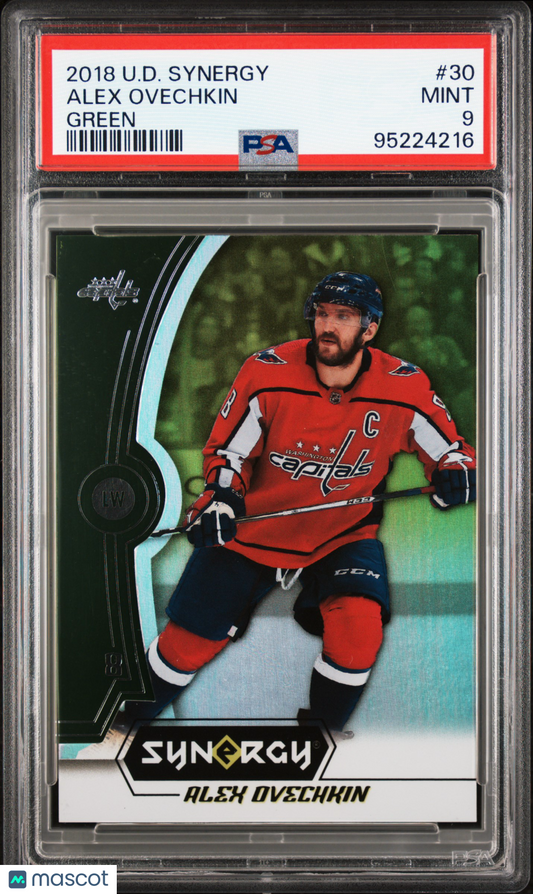 2018 Upper Deck Synergy Alex Ovechkin #30 Green PSA 9