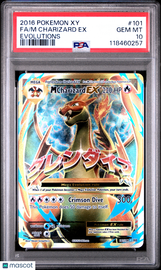 2016 Pokemon Xy Evolutions M Charizard EX #101 Fa Evolutions PSA 10