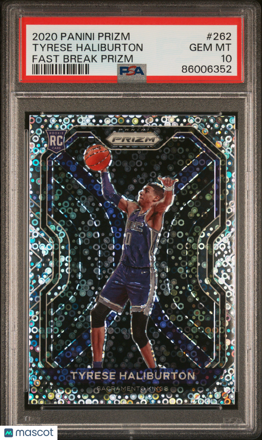 2020 Panini Prizm Tyrese Haliburton #262 Fast Break PSA 10