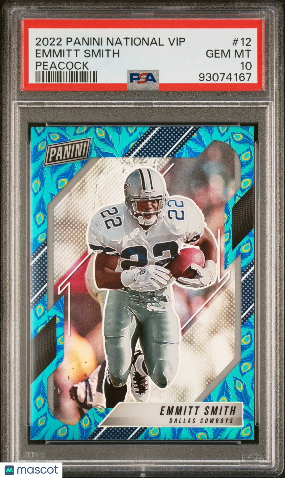 2022 Panini National Vip Emmitt Smith #12 Peacock PSA 10