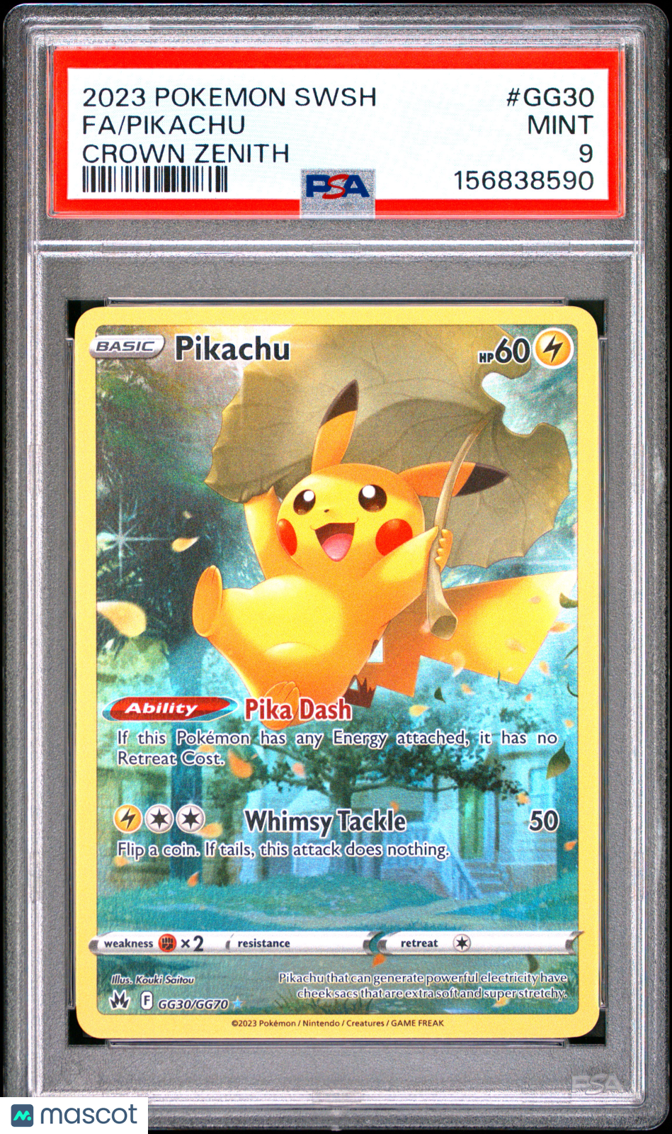 2023 Pokemon Sword And Shield Crown Zenith Pikachu #GG30 Crown Zenith Fa PSA 9