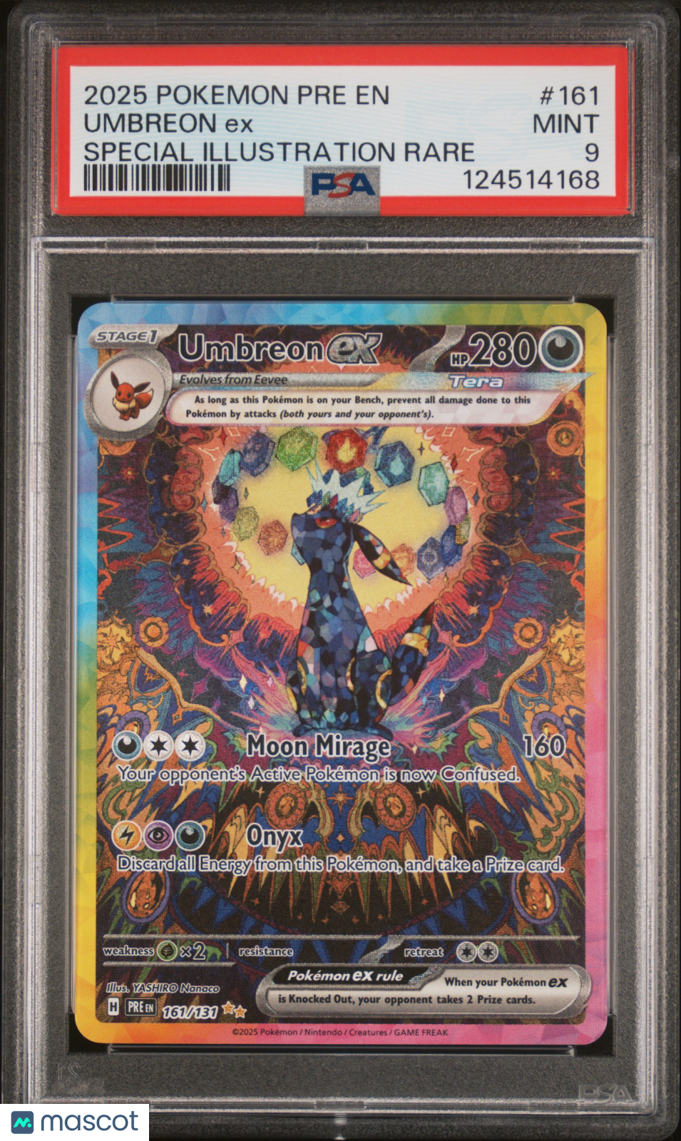 2025 Pokemon Pre EN-Prismatic Evolutions Umbreon EX #161 PSA 9