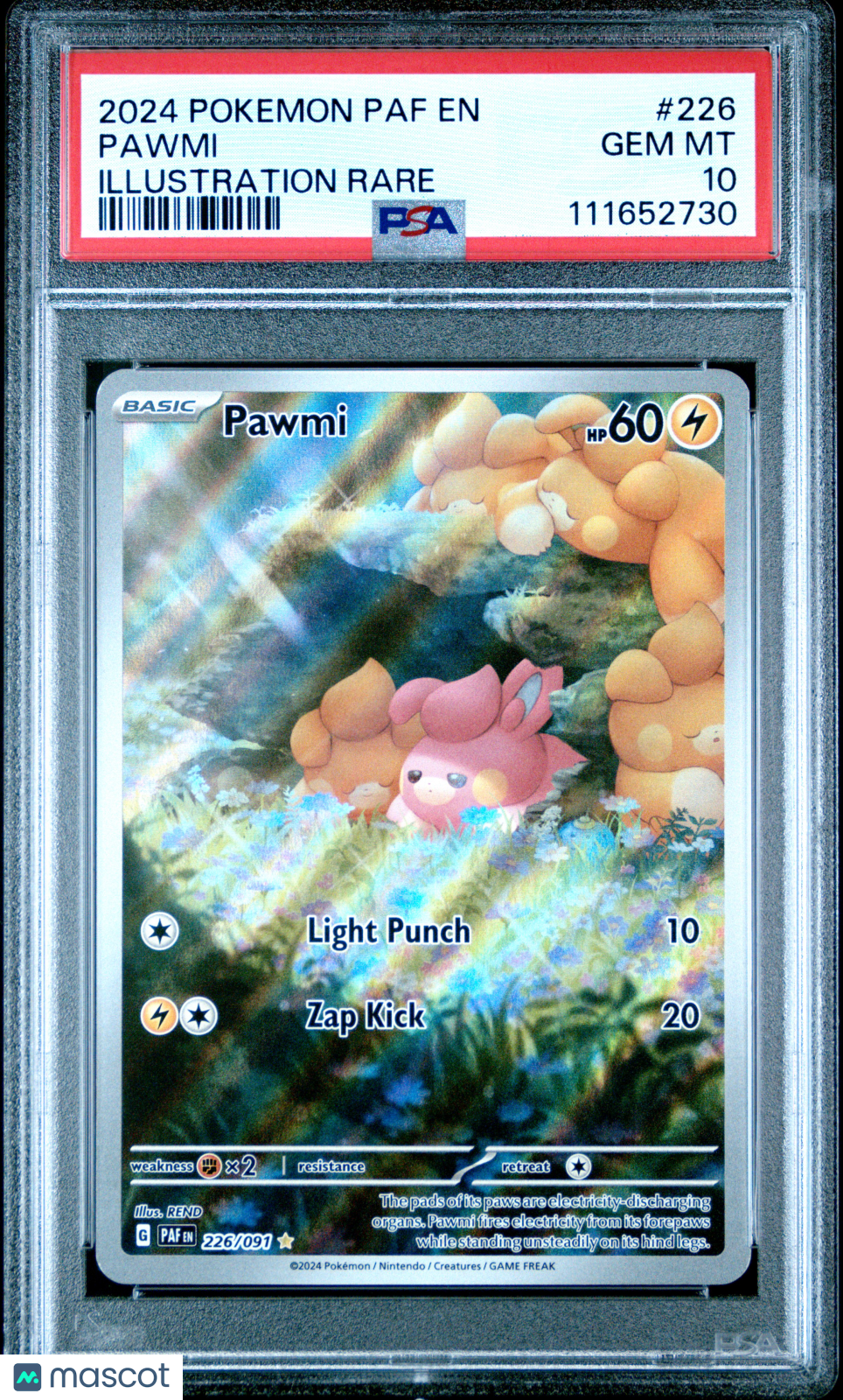 2024 Pokemon Paf EN-Paldean Fates Pawmi #226 PSA 10
