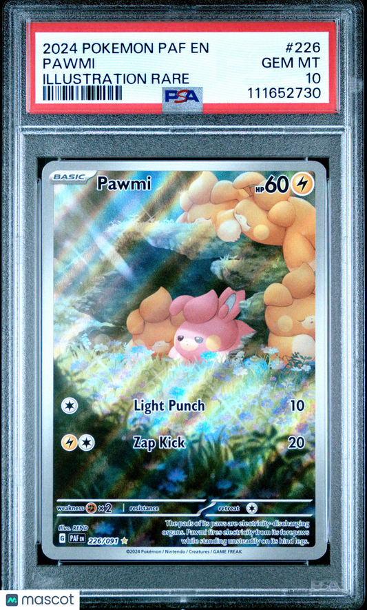 2024 Pokemon Paf EN-Paldean Fates Pawmi #226 PSA 10