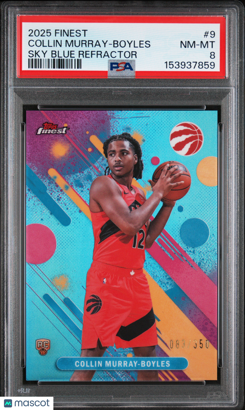 2025 Topps Finest Collin Murray-Boyles #9 Sky Blue Refractor PSA 8