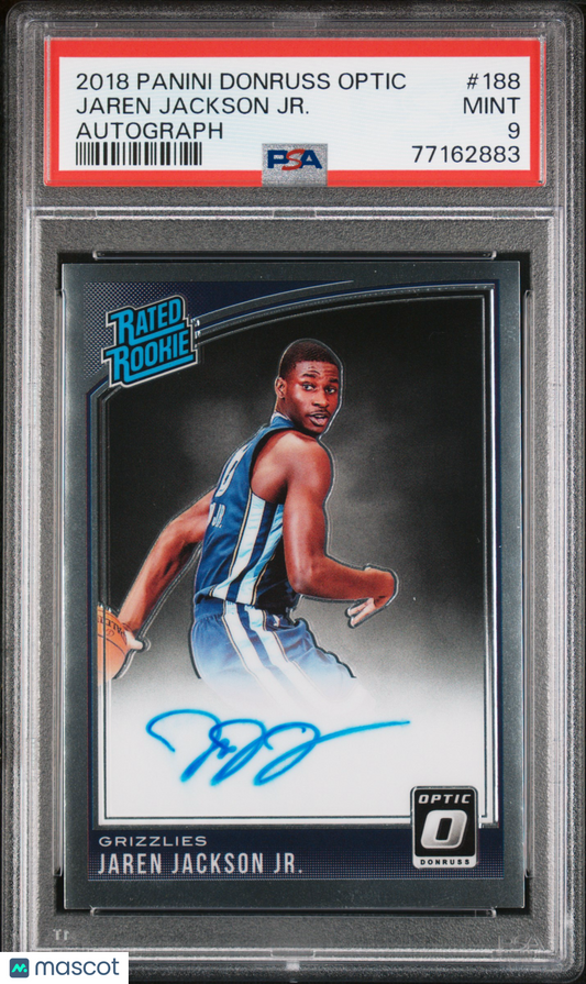 2018 Panini Donruss Optic Jaren Jackson JR. #188 Autograph PSA 9