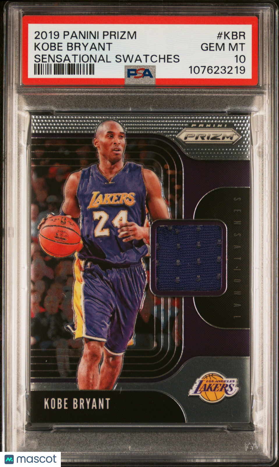 2019 Panini Prizm Sensational Swatches Kobe Bryant #KBR PSA 10