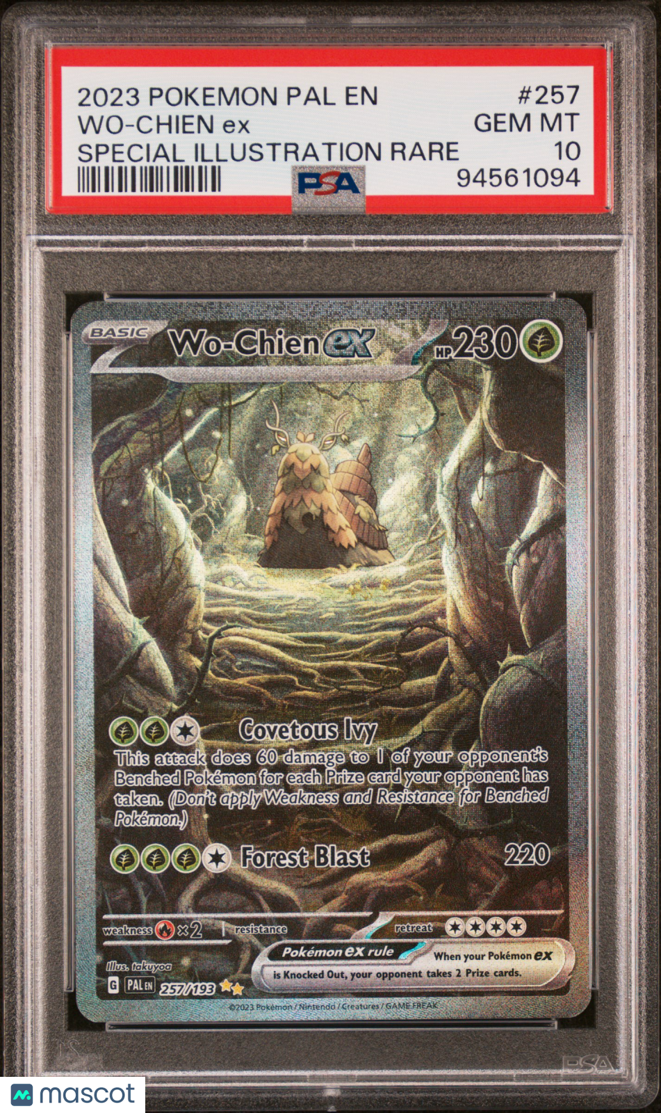 2023 Pokemon Pal EN-Paldea Evolved Wo-Chien EX #257 Special Illustration Rare PSA 10