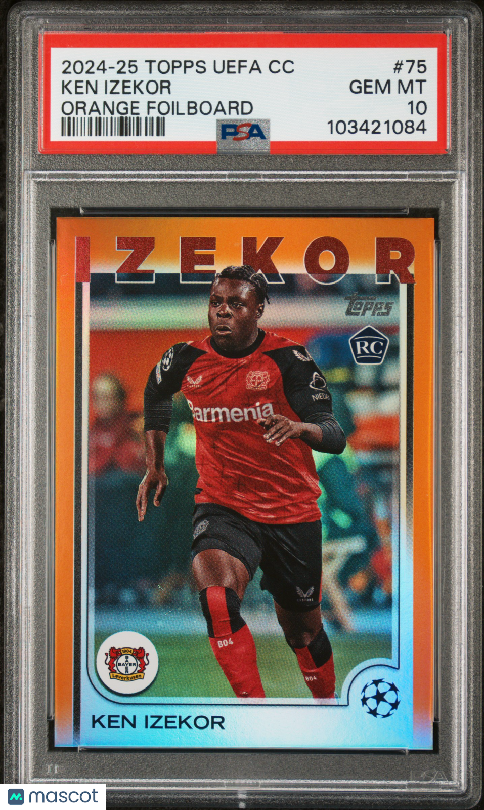 2024-25 Topps UEFA Club Competitions Ken Izekor #75 Orange Foilboard /25 PSA 10