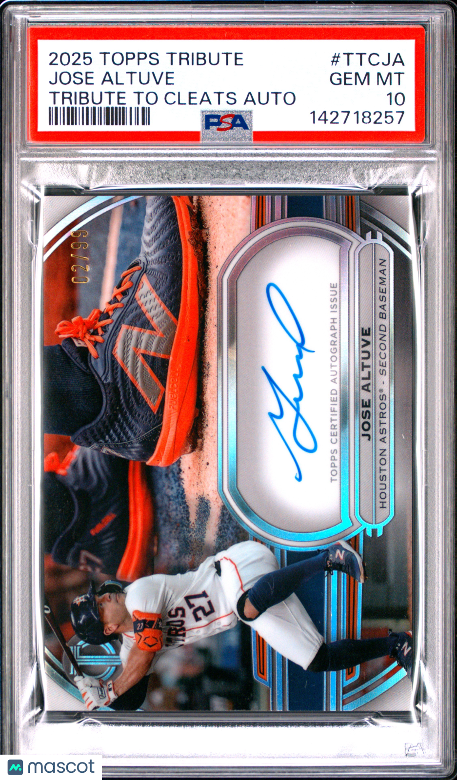 2025 Topps Tribute Tribute To Cleats Autographs Jose Altuve #TTCJA PSA 10