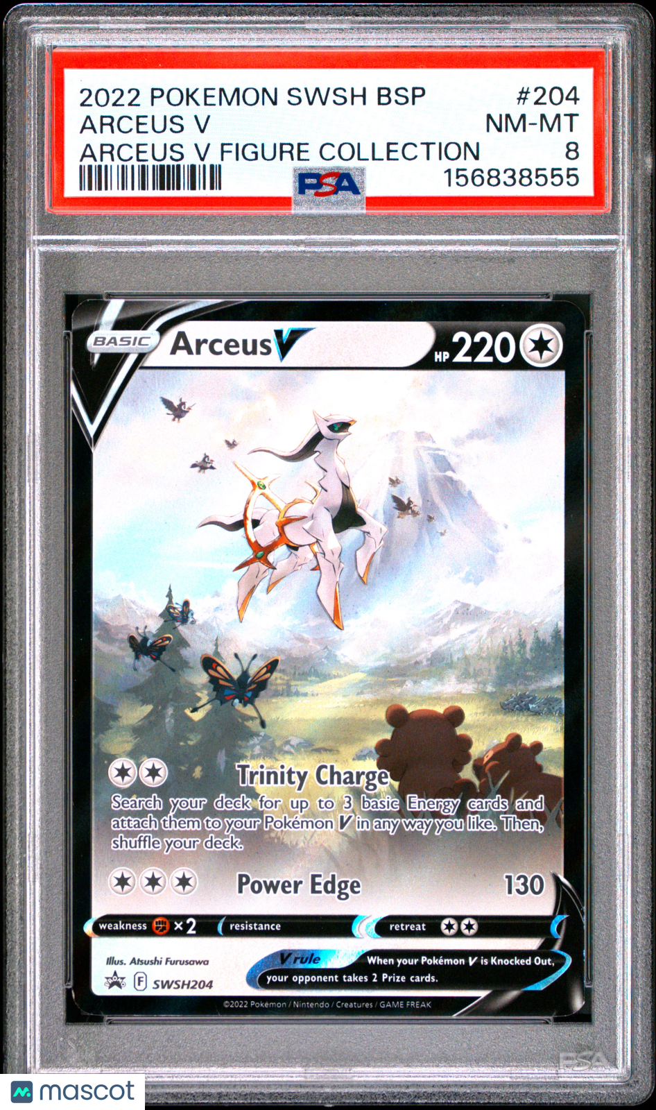 2022 Pokemon Swsh Black Star Promo Arceus V #204 PSA 8