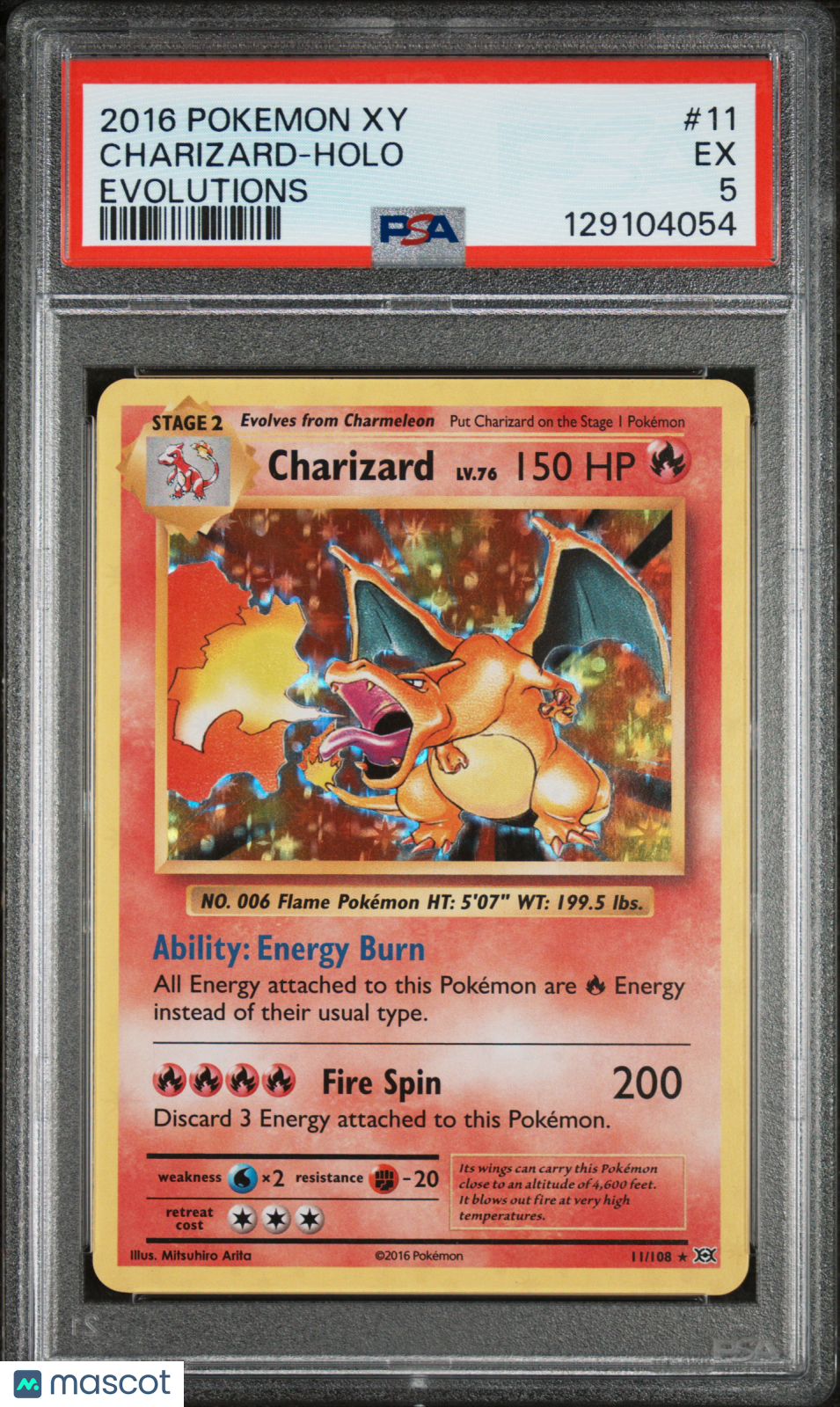 2016 Pokemon Xy Evolutions Charizard #11 Evolutions PSA 5