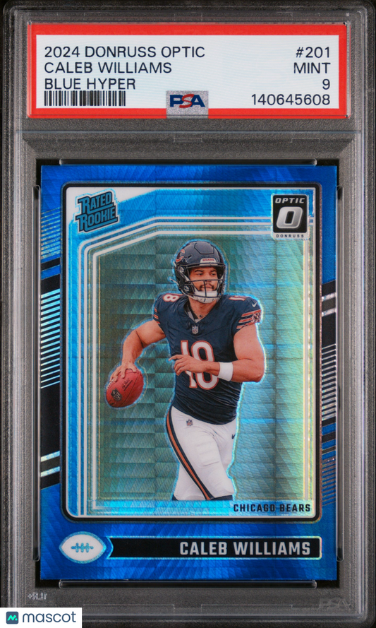2024 Panini Donruss Optic Caleb Williams #201 Blue Hyper PSA 9