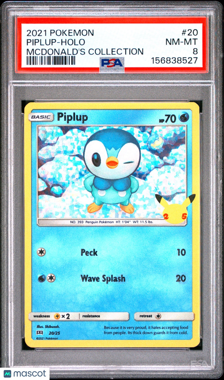 2021 Pokemon Mcdonald's Collection Piplup #20 PSA 8